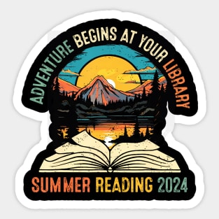 Adventure Begins At Your Library Summer Reading 2024 Vintage Sticker